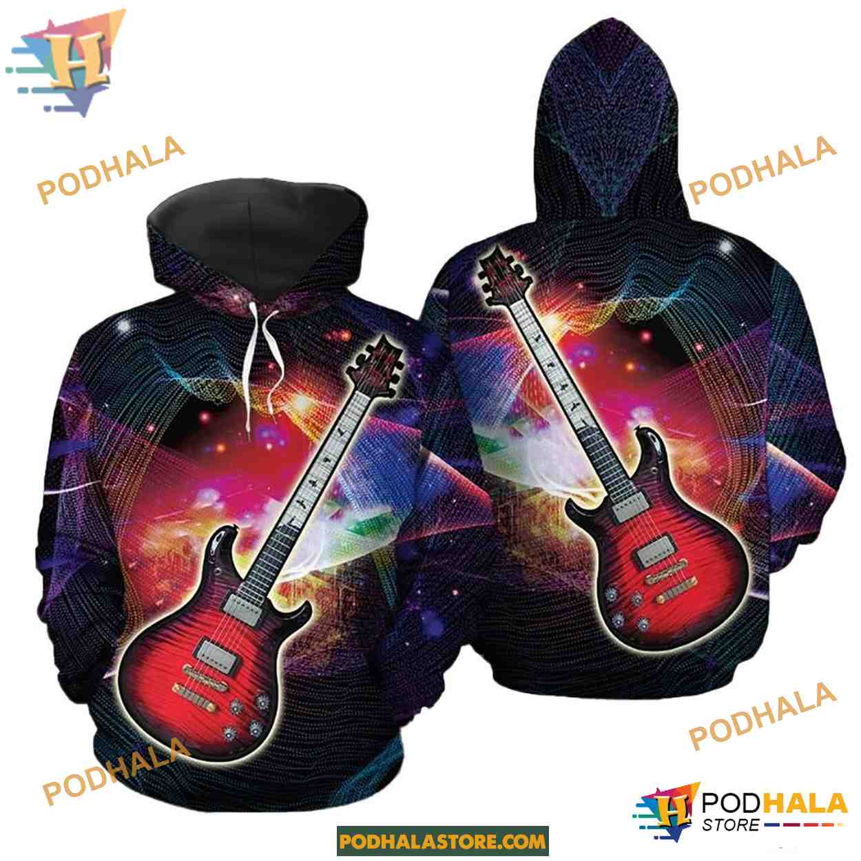 Colors Stunning Guitar 3D Pattern Unisex Print All 3D Christmas Hoodie Colors Stunning Guitar 3D Pattern Unisex Print All 3D Christmas Hoodie