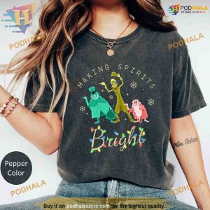 Comfort Colors Haunted Mansion Spirits Bright Shirt, Family Christmas Shirt Ideas
