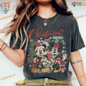 Comfort Colors Main Street Vintage Disney Christmas Shirt, Funny Christmas Gift Ideas