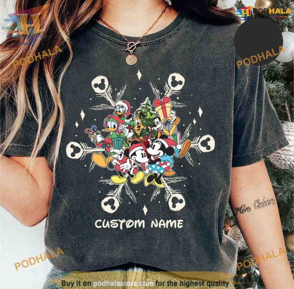Comfort Colors Personalized Disney Christmas Shirt, Family Funny Christmas Shirt