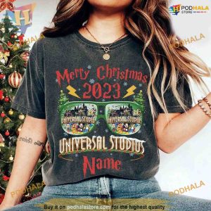Comfort Colors Universal Studios 2023 Festive Shirt, Family Christmas Vacation Ideas