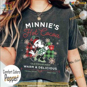 Comfort Colors Vintage Minnie's Festive Cocoa Delight Shirt, Funny Christmas Gift Ideas