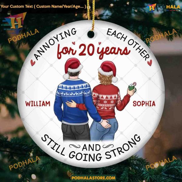 Congratulations Personalized Ceramic Ornament, Custom Christmas Anniversary Gifts