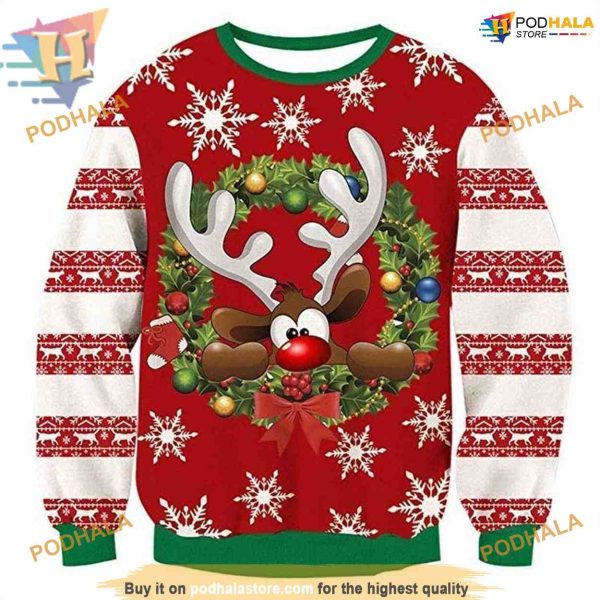 Cool Deer Christmas 3D Hoodie, Creative Xmas Gift