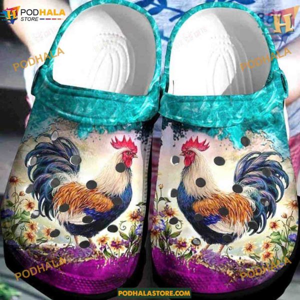 Countryside Charm Inner Rooster Crocs, Trending Classic Clog Gifts