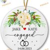 Couple Engaged 2023 Ornament, Personalized Engagement Gift, Mr & Mrs