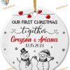 Couple Snowman Together Ornament 2023, Personalized Ceramic Anniversary Gift