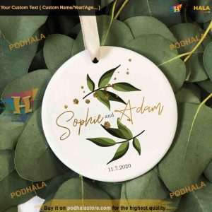 Couples Ceramic Round Keepsake, Personalized with Date