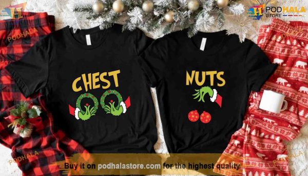 Couples Chestnut Shirt for Xmas, Grinch Family Shirt, Holiday Humor
