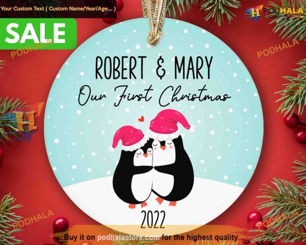 Couple’s First Festive Season Personalized Ornament, Shared Christmas Joy
