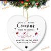 Cousins Heart-Shaped Christmas Ornament, Family Xmas Party Tree Decor