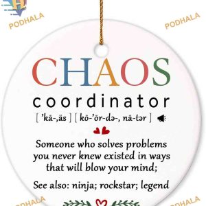 Coworker Women Ornament Gifts, Birthday Christmas Chaos Coordinator