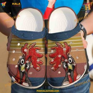 Crazy Chick Chicken Crocs Classic Clogs, Funny Gifts for Christmas