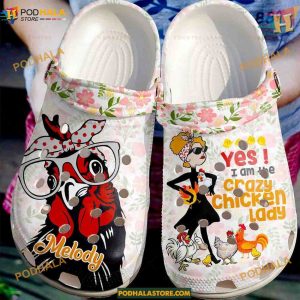 Crazy Chicken Lady Men and Women's Gift, Trending Water Rubber Crocs