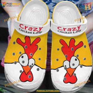 Crazy Chicken Lady Rubber Clog Crocs, Trending Gifts for Poultry Enthusiasts