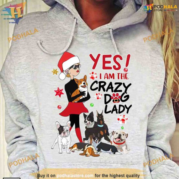 Crazy Dog Lady Christmas Shirt, Perfect for Dog Lover Holidays