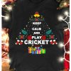 Cricket Player Christmas Tree Tee, Funny Christmas Gift Ideas