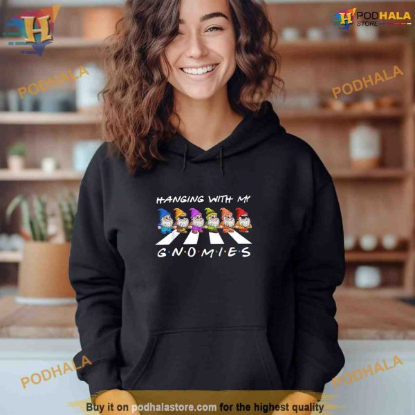 Crosswalk Funny christmas hanging with my gnomies Friend Shirt Hoodie
