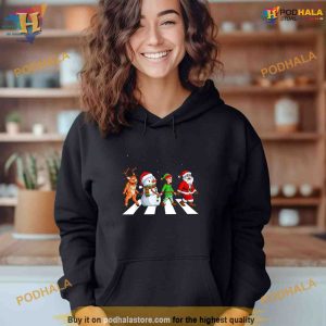 Crosswalk Funny christmas santa elf snowman Reindeer kids Shirt Hoodie 2