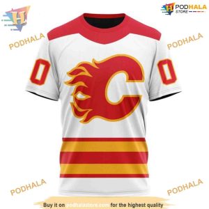Custom 2023 Away Kits NHL Calgary Flames Hoodie 3D Sweatshirt 3