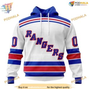 Custom 2023 Away Kits NHL New York Rangers Hoodie 3D 1