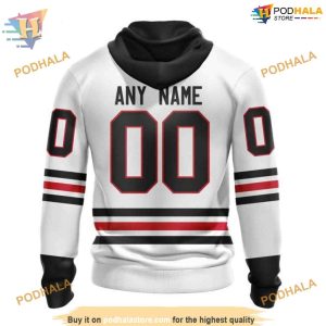 Custom 2023 Away NHL Chicago Blackhawks Hoodie 3D 2