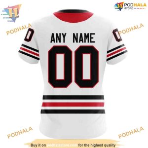 Custom 2023 Away NHL Chicago Blackhawks Hoodie 3D 4