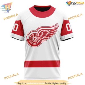 Custom 2023 Away NHL Detroit Red Wings Hoodie 3D 3