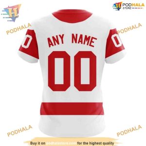 Custom 2023 Away NHL Detroit Red Wings Hoodie 3D 4