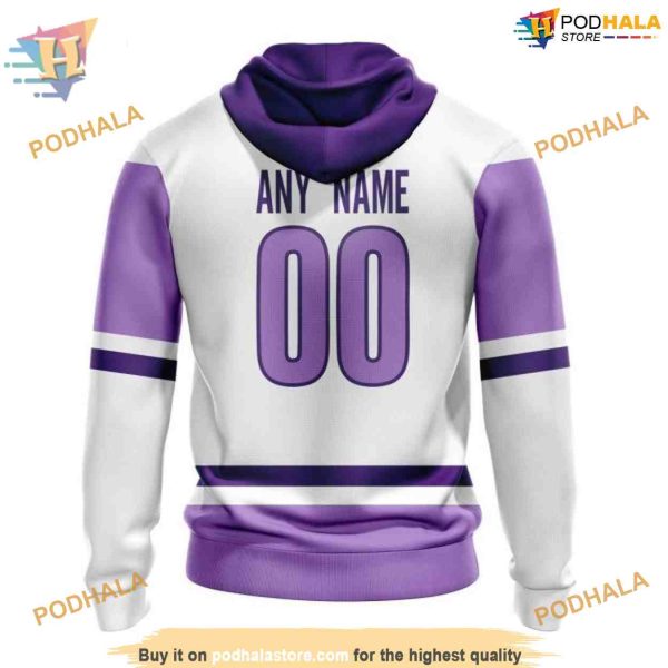 Custom 2023 Hockey Fight Cancer NHL Carolina Hurricanes Hoodie 3D Sweatshirt