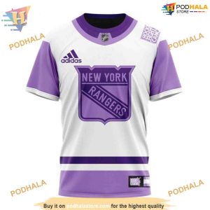 Custom 2023 Hockey Fight Cancer NHL New York Rangers Hoodie 3D 3