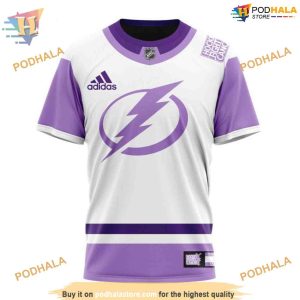 Custom 2023 Hockey Fight Cancer NHL Tampa Bay Lightning Hoodie 3D 3