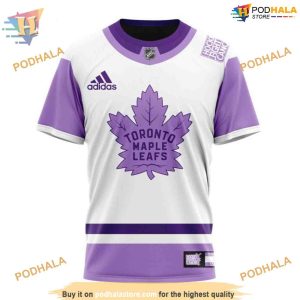 Custom 2023 Hockey Fight Cancer NHL Toronto Maple Leafs Hoodie 3D 3