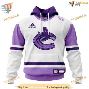Custom 2023 Hockey Fight Cancer NHL Vancouver Canucks Hoodie 3D