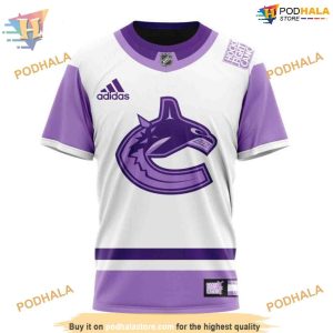 Custom 2023 Hockey Fight Cancer NHL Vancouver Canucks Hoodie 3D 3
