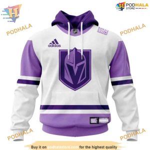 Custom 2023 Hockey Fight Cancer NHL Vegas Golden Knights Hoodie 3D 1