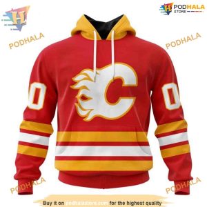 Custom 2023 Home Kits NHL Calgary Flames Hoodie 3D Sweatshirt 1