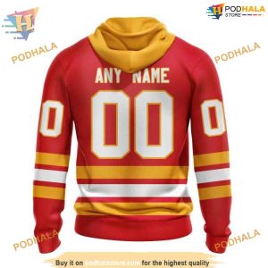 Custom 2023 Home Kits NHL Calgary Flames Hoodie 3D Sweatshirt 2