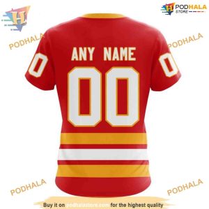 Custom 2023 Home Kits NHL Calgary Flames Hoodie 3D Sweatshirt 4