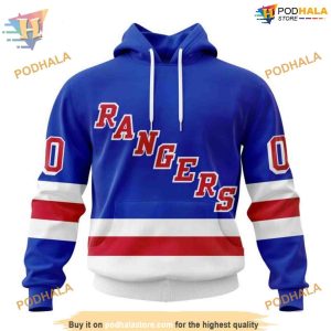 Custom 2023 Home Kits NHL New York Rangers Hoodie 3D 1