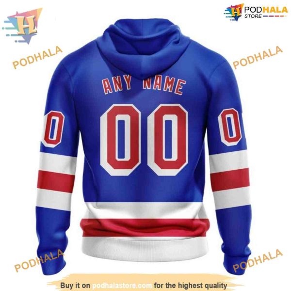 Custom 2023 Home Kits NHL New York Rangers Hoodie 3D