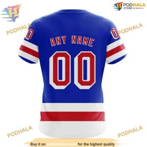 Custom 2023 Home Kits NHL New York Rangers Hoodie 3D 4