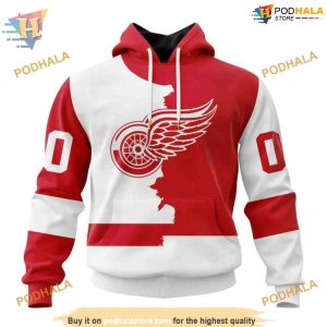 Custom 2023 Home Mix Away NHL Detroit Red Wings Hoodie 3D 1