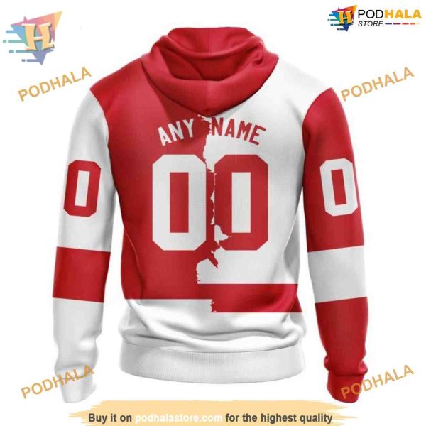 Custom 2023 Home Mix Away NHL Detroit Red Wings Hoodie 3D