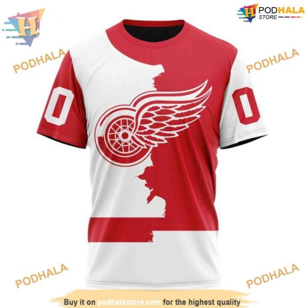 Custom 2023 Home Mix Away NHL Detroit Red Wings Hoodie 3D