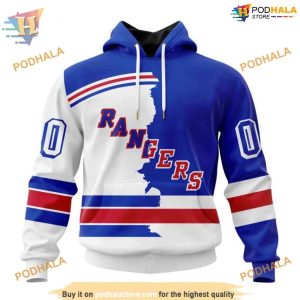 Custom 2023 Home Mix Away NHL New York Rangers Hoodie 3D 1