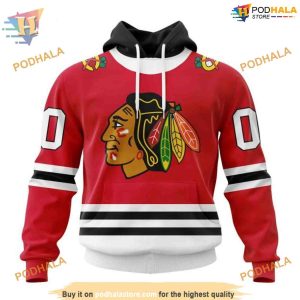 Custom 2023 Home NHL Chicago Blackhawks Hoodie 3D 1