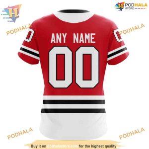 Custom 2023 Home NHL Chicago Blackhawks Hoodie 3D 4