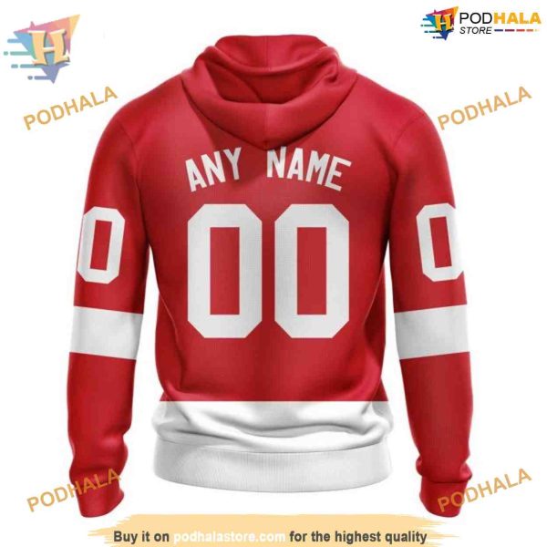 Custom 2023 Home NHL Detroit Red Wings Hoodie 3D