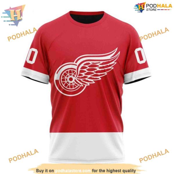 Custom 2023 Home NHL Detroit Red Wings Hoodie 3D